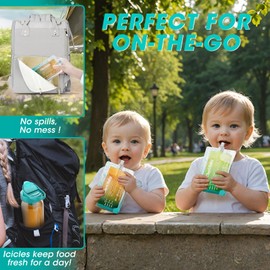 CheriBaby 15-in-1 Baby Food Maker System – Food Processor Blender Set for Baby Puree, Fruit, Vegetable, Meat, with Containers, Icicle, Reusable Food Pouch, Freezer Tray and Silicone Spoons, 20-Oz