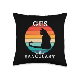 Gus Cat Sanctuary Group Family Reunion Name Throw Pillow