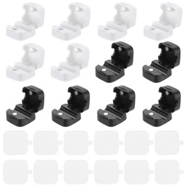 MECCANIXITY 12Pcs Magnetic Cord Organizer, Self Adhesive White & Black Cable Management Wire Holder Keeper Organizer Management for Home,Office,Car,Desk,Nightstand