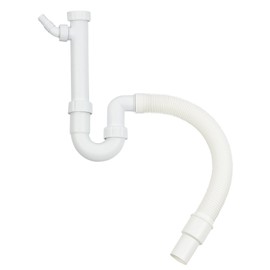 Haas 2805 PP Sink Siphon DN40/50 x 1 1/2 Inch Drain Fitting Siphon Flexible Hose Odour Trap Sink