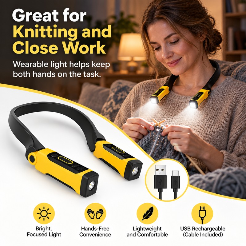 Rechargeable LED Neck Reading Light for Hands-Free Tasks – 2