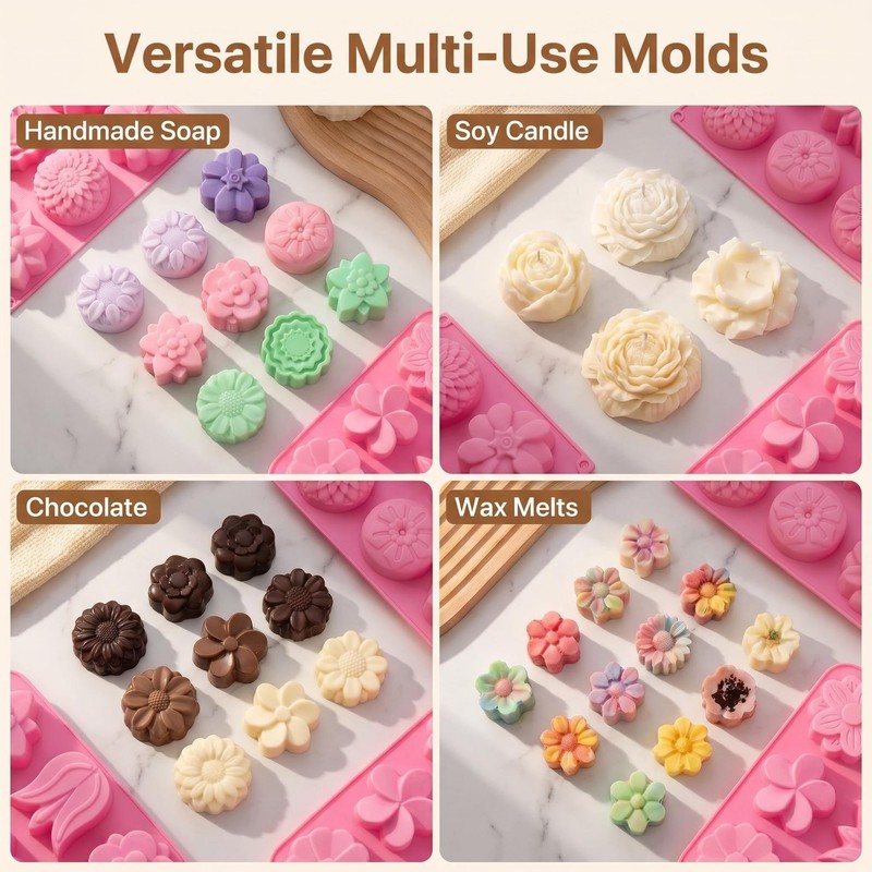 Sharmila 104-Piece Soap Making Kit with 3 Silicone Molds &