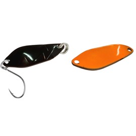 FTM Spoon Strike 2, 1 g - Blinker for Spin Fishing for Trout, Trout Blinker for Fishing on Trout Lake, Trout Bait, Colour: Black/Orange
