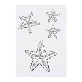 4 x 'Beautiful Starfish' Temporary Tattoos - Water Resistant, Skin-Safe, Non-Toxic Transfers, Mixed Sizes (TO00072532)