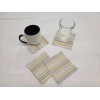 Kristin's Kreations Yellow Gray Beige Stripes Cloth Coasters (Set of