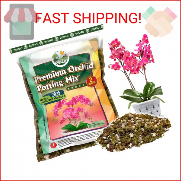 Duspro [Upgraded] DUSPRO Orchid Potting Mix for Repotting with Forest