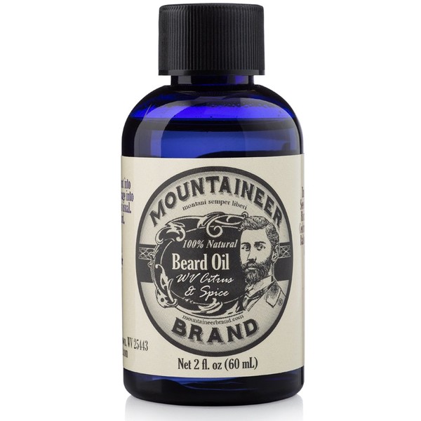 Beard Oil by Mountaineer Brand (2oz) | Premium 100% Natural Beard Conditioner (WV Citrus & Spice)