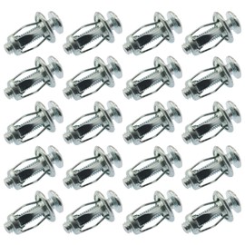 YTgilo 20PCS Metal Hollow Wall Anchor M6x1 Petal Nut Expansion Screw for Heavy Duty Hollow Iron Silver