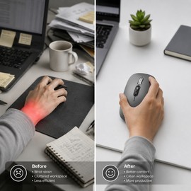 AI Voice Typing Wireless Mouse – Multi-Mode Silent Mouse with Voice Translation, Search & Smart Display for Laptop and PC
