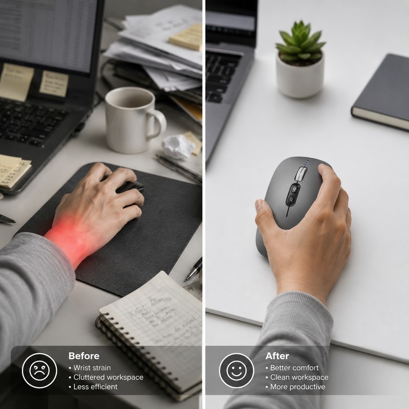 AI Voice Typing Wireless Mouse – Multi-Mode Silent Mouse with