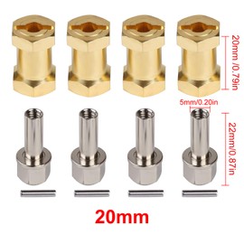 INJORA RC Hex Adapter 12 mm Brass Driver Crawler Accessory for 1/10 RC Crawler Axial SCX10 90046 D90 (20 mm)
