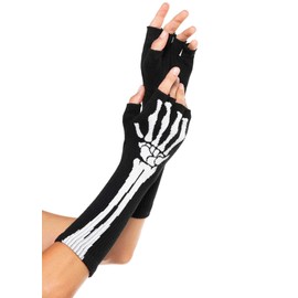 LEG AVENUE Damen skeleton vingerless Handschuhe, Schwarz, Einheitsgröße EU
