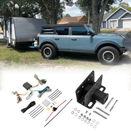 WeiSen 2" Rear Trailer Hitch Receiver Class 3 Towing Hitch & 4-Pin Trailer Wiring Harness Kit Compatible with Ford Bronco 2021-2024 2/4 Door (Not Fit Bronco Sport)