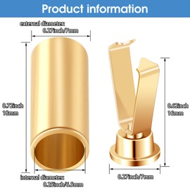 PAGOW 36 Sets Shoelace Tips Alloy Shoelace Head for DIY Shoe Laces Tips Protector, Gold Shoelace Heads and Cords End Metal Aglets Cylindrical Replacement Head for Shoestrings Clothes