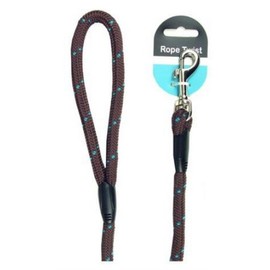 Rosewood Rope Twist Lead, 64-inch, Brown/ Teal