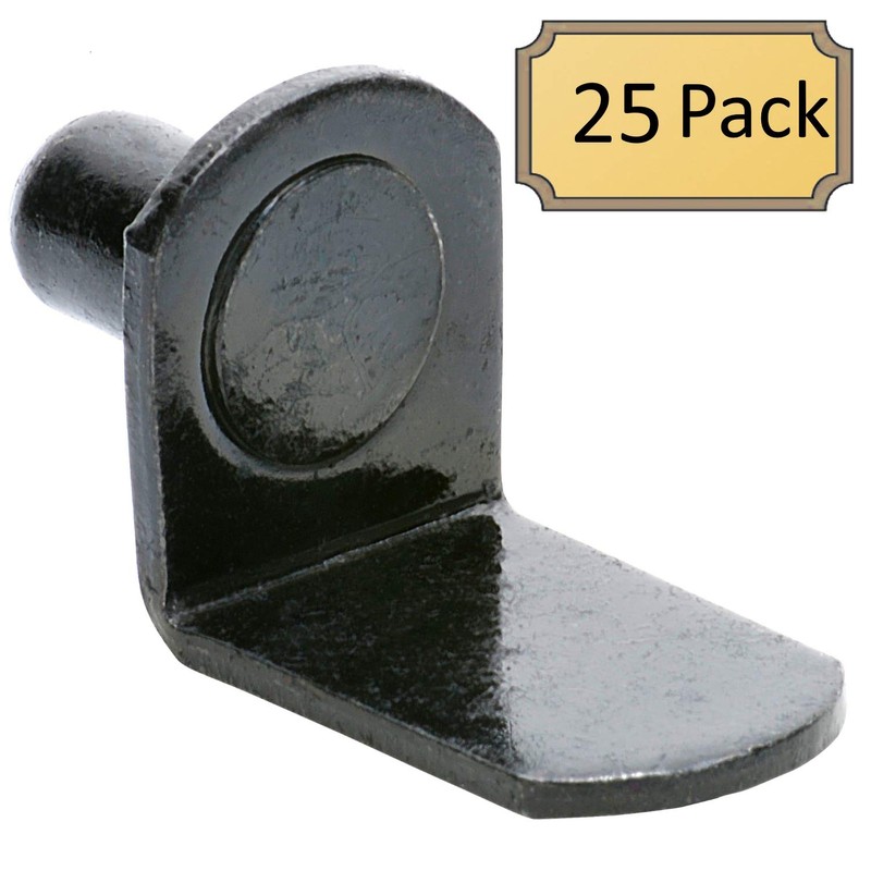 Desunia 1/4" Bracket Style Cabinet Shelf Support Pegs | Black