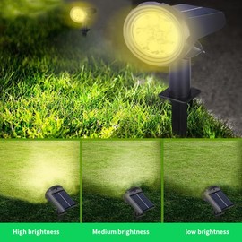 YZYOE 2 Pack 20LED Outdoor Solar Courtyard Supplementary Lighting, Garden Plant Decoration Warm Light, 3-Mode Warm Light Eye Protection Ground Light.