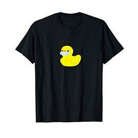 Yellow Rubber Ducky Duck Wearing a Mask Graphic T-Shirt