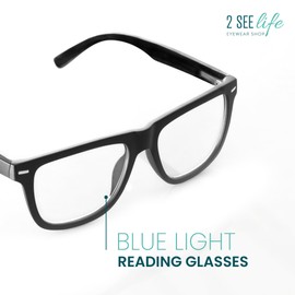Black TR-90 Durable Reading Glasses for Men – Premium Wide Fit Readers with Spring Hinges, Blue Light Blocking, Scratch Resistant Lenses – Sturdy & Stylish for All Face Shapes, Strength 1.75