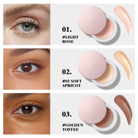 MooGlamor Under Eye Brightener and Concealer with Instant Awakening and Natural Blendable Under Eye Corrector for Dark Circles and Primer (#03 Golden Toffee)