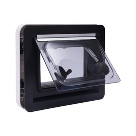 RV Windows 13.78*11inch/350mm*280mm Camper Window with Screen Acrylic Glass Caravan Motorhome Vent Windows Camper Side Windows with Curtain Thickness Alloy EXIT Windows Frame