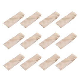 sourcing map 12pcs Cloth Napkins Champagne Gold Satin Table Napkins Polyester Square Bright Table Napkin Fabric Table Napkin for Event Wedding Party Table Decoration,20x20 Inch