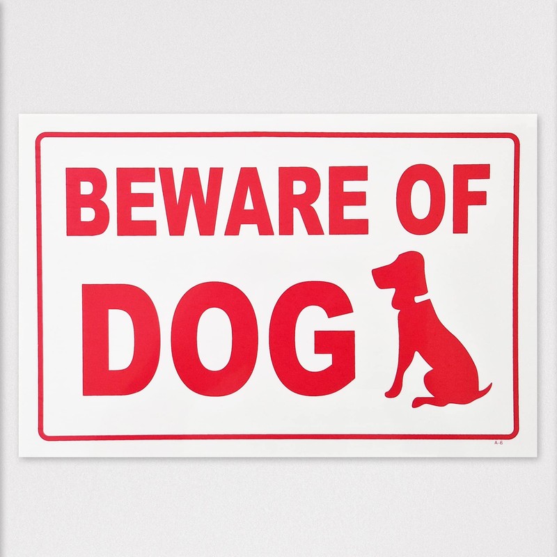 Beware of Dog Red High Contrast Warning Safety Door Sign