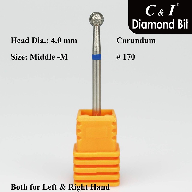 C & I Diamond Nail Drill, Ball Shape Head E-File,