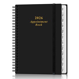 2026 Appointment Book & Planner - 2026 Daily Hourly Planner from January 2026 - December 2026, Weekly Appointment Book with 30-Minute Interval, Medium 6.4" x 8.5", Black-B