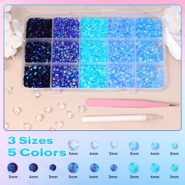15000Pcs Blue Rhinestones for Bedazzling Kit, Mix Sizes Jelly Bedazzling Resin Gems, Pink White Gems Bedazzling for Crafting, Flatback Resin Rhinestones for Craft DIY Face Makeup Crafts Tumblers