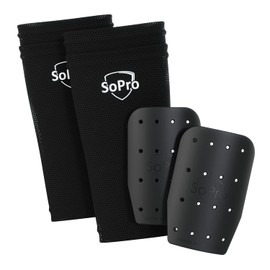 SoPro Mini Shin Pads for Football - Includes Socks - 120 x 80 x 5 mm - For Children and Adults - Lightweight, Small, Non-Slip & Odourless - Made in Germany
