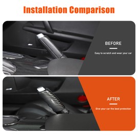 PIUGILH Handbrake Lever Cover Compatible with C6 Corvette 2005-2013 Accessories, Parking Brake Lever Decorative Protector (Carbon Fiber)