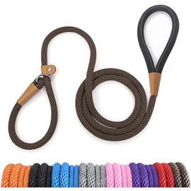lynxking 5 FT Dog Leash Slip Lead 2 Pack Strong Heavy Duty Braided Dog Training Leash No Pull Training Lead Leashes for Medium Large and Small Dogs