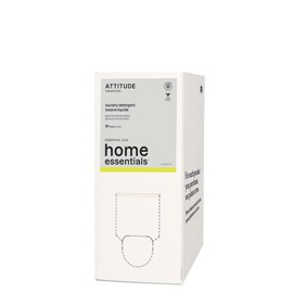 ATTITUDE Laundry Detergent with Essential Oils, EWG Verified, Vegan, Plant and Mineral-Based Ingredients, HE, Bulk Refill, 80 Loads, Geranium and Lemongrass, 67.6 Fl Oz