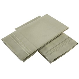 Clara Clark Premier 1800 Collection Pillowcase Set - Standard Size, Sage Olive Green