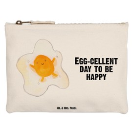 Mr. & Mrs. Panda Size M make-up bag, fried egg, gift, animal motifs, love, make-up, animals, cosmetic bag, cosmetic case, happy, good, White, Hand Drawn