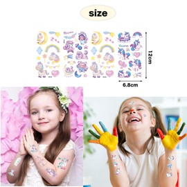 10 Pcs Unicorn Glitter Cute Kids Birthday Gift Kids Reward Stickers Waterproof Body Face Stickers for Girls Fancy Dress Props Cosplay Accessories Reward Stickers for Girls Strawberry Cultural Festival