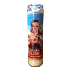 Mose Mary and Me Stormy Daniels Indictment Patron Saint Altar Candle, White
