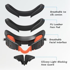 Replacement Cooling Face Cover Pad for Meta Quest 3, Upgraded Sweat-Proof Fitness Facial Interface Accessories Compatible with Oculus Quest 3, Soft PU Cushion, Air Circulation & Breathable Ice Feeling
