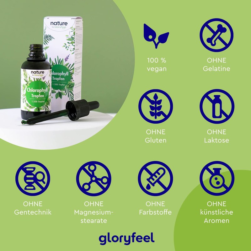 Chlorophyll Drops - 50 ml Liquid from Pure Alfalfa -