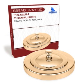 Steadfast Selections - (Bread Tray Lid) Premium Gold Communion Trays for Churches | Communion Set | Communion Plates for Church | Communion Tray Set | Communion Supplies | Church Communion Ware