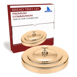 Steadfast Selections - (Bread Tray Lid) Premium Gold Communion Trays for Churches | Communion Set | Communion Plates for Church | Communion Tray Set | Communion Supplies | Church Communion Ware