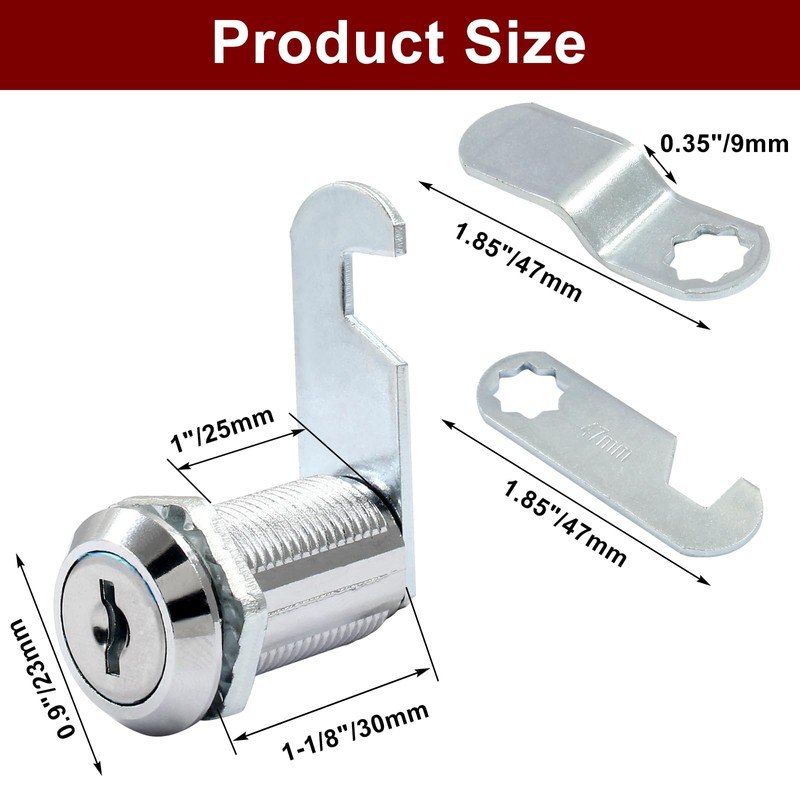 BokWin 1 Pcs Cabinet Cam Lock with Key 1-1/8 Inch