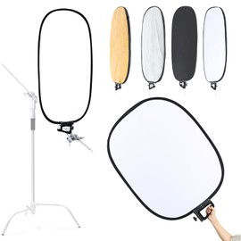 5 in 1 Photography Reflector 27x35inch (72x90cm) Collapsible Light Reflector with Handle & Connection Adapter,Portable Light Reflectors Diffuser Panel Photography Kit for Studio Video&Outdoor Lighting