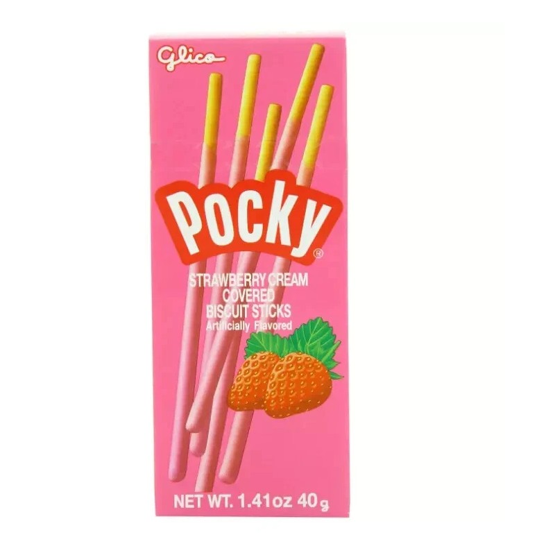 Sticks 3 PACK - Pocky Strawberry Cream Covered Biscuit Sticks,