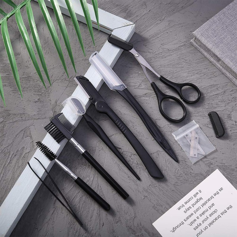 Smilcloud 11pcs Eyebrow Set Eyebrow Razor Eyebrow Scissors Eyebrow Tweezers