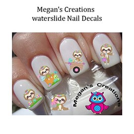 Happy Spring Sloths Nail Art Decals