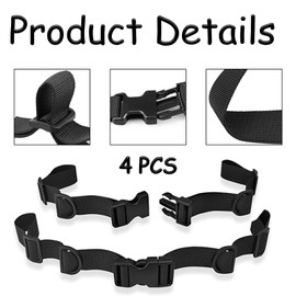 Pddenality 4 PCS Chest Strap for Backpack, Adjustable Backpack Chest Strap with Slide D-Ring Backpack Straps for Hiking Running, Outdoor Activities Quick Release Buckle Backpack Accessories (Black)