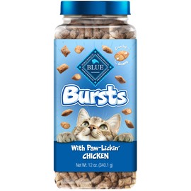 Blue Buffalo Bursts Crunchy Cat Treats, Chicken 12-oz Tub