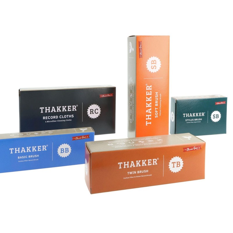 THAKKER Soft Brush - Antistatik Schallplattenbürste mit Samtpolster inkl. Nadelbürste